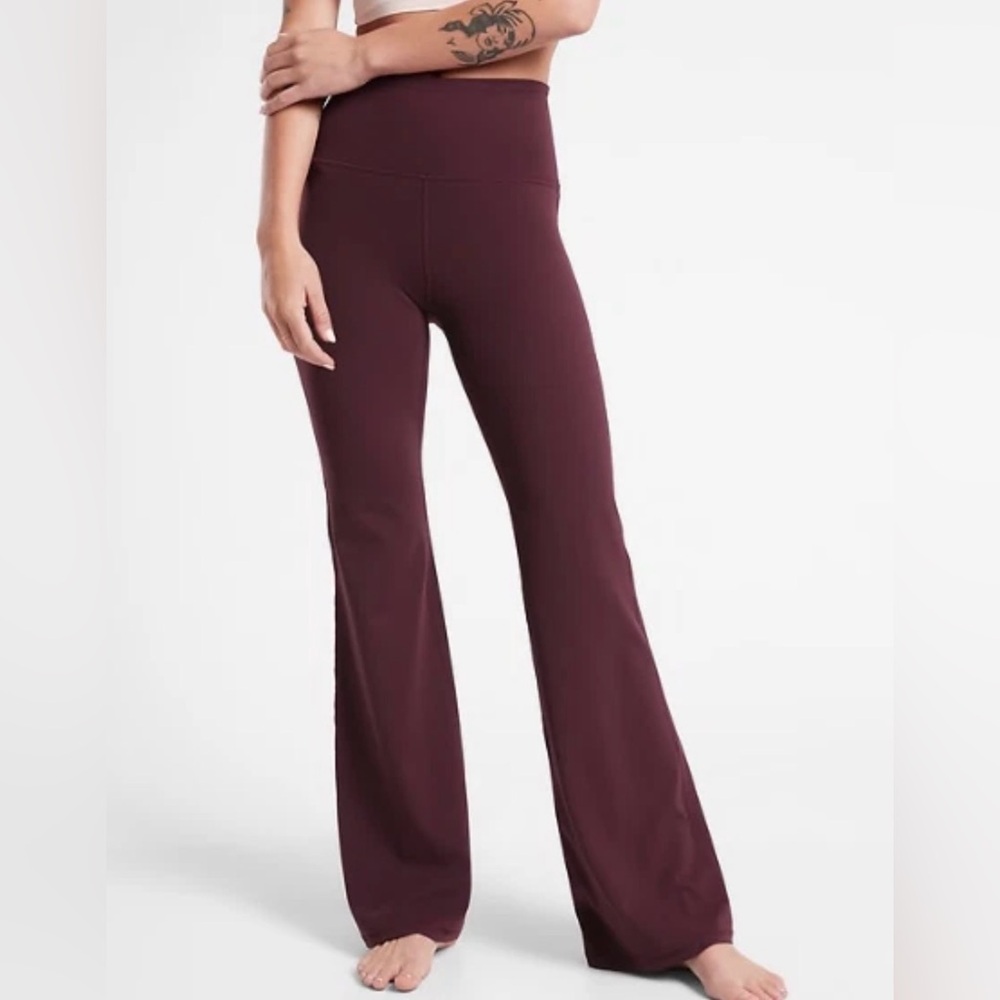 Athleta Elation Ultra High Rise Leggings Spiced Cabernet Flared Pants - Picture 2 of 8